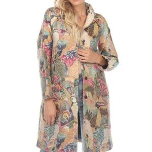 Johnny Was AVIFAUNA JACQUARD COAT  NWT